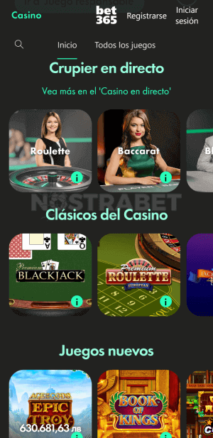 Casino móvil bet365