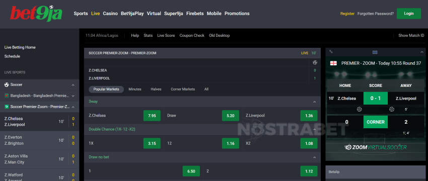 bet9ja zoom soccer live bets