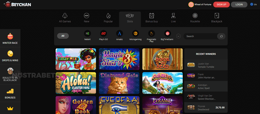 Betchan casino games