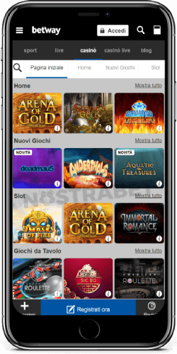 Betway ios app giochi da casinò