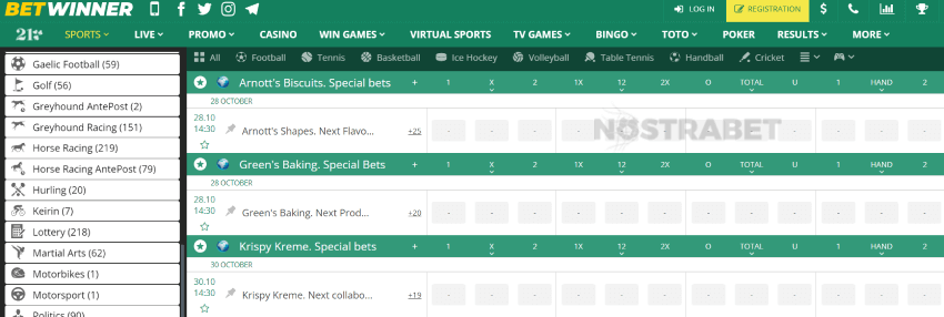 betwinner specials betting