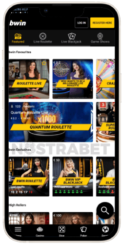 Live casino in Bwin iOS app