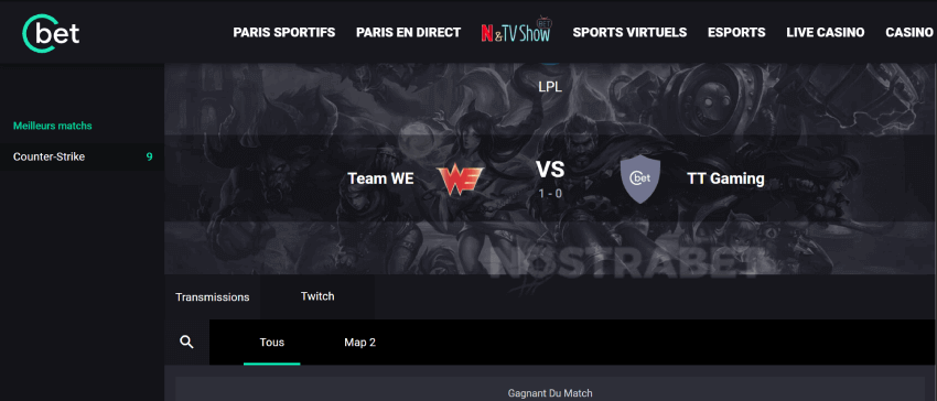 cbet.gg esport match en direct