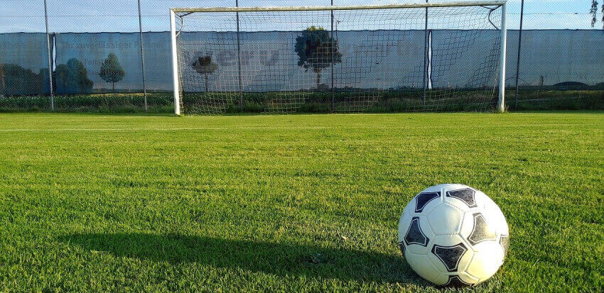 soccer pitch and ball