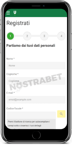 registrazione dell'app unibet ios