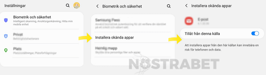 Android Bilinmeyen Kaynaklardan Uygulama Yükleme